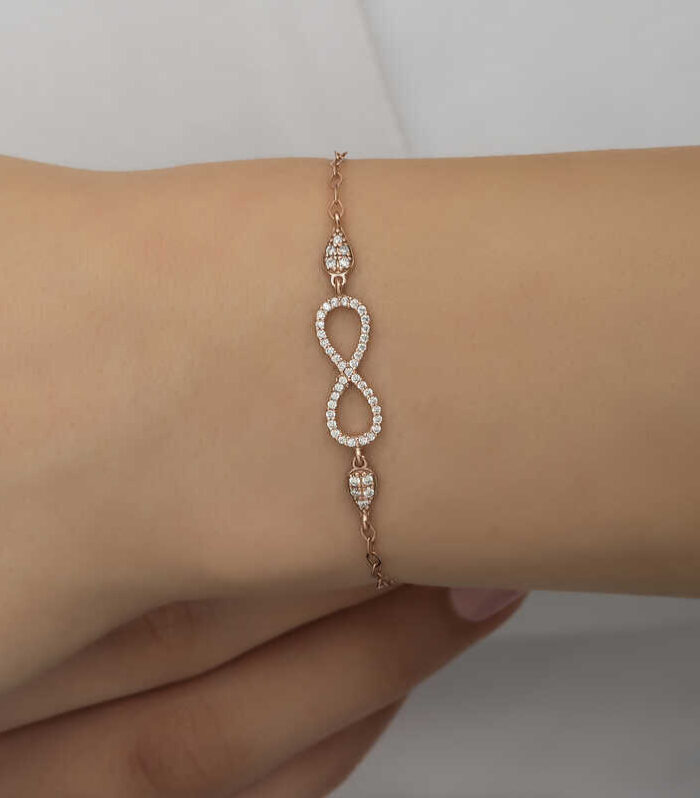 Silver Rose Infinity Women's Bracelet