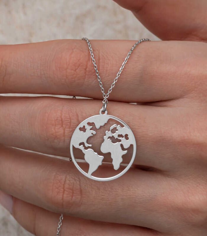 Silver World Necklace