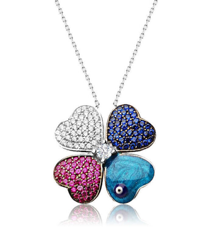 Silver Four-Leaf Clover Necklace