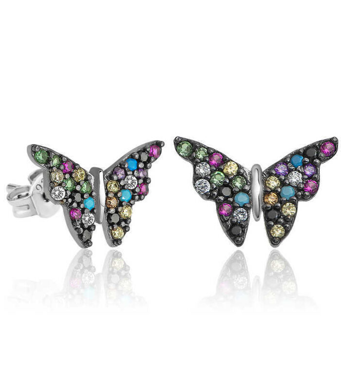 Silver Mix Butterfly Earring