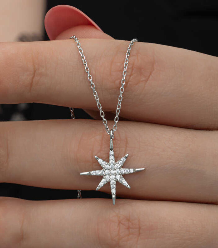 Silver North Star Necklace