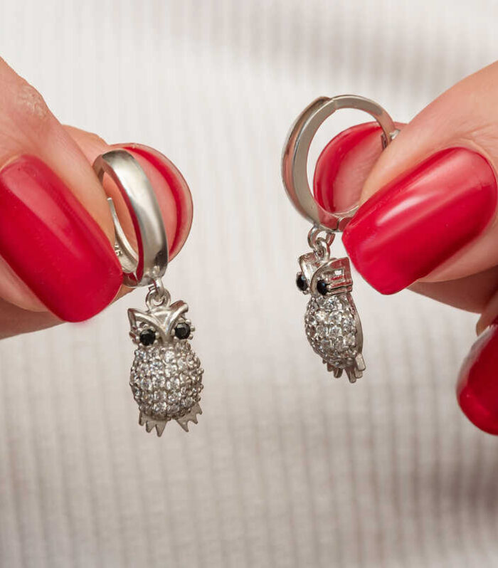 Silver Owl Earring