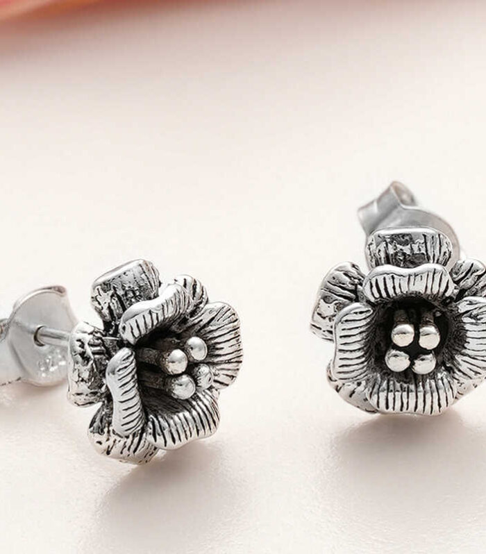 Silver Rose Earring