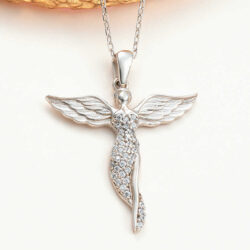 Silver Angel with Wings Women’s Necklace