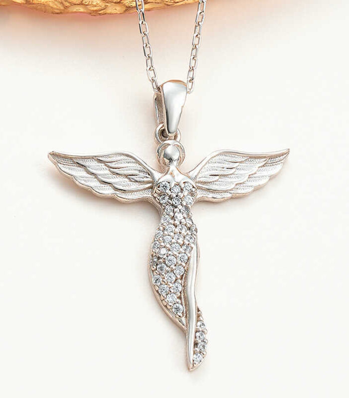 Silver Winged Angel Necklace