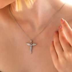Silver Angel with Wings Women’s Necklace - Image 2