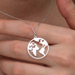 Silver World Women’s Necklace - Image 2