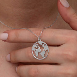 Silver World Women’s Necklace - Image 4
