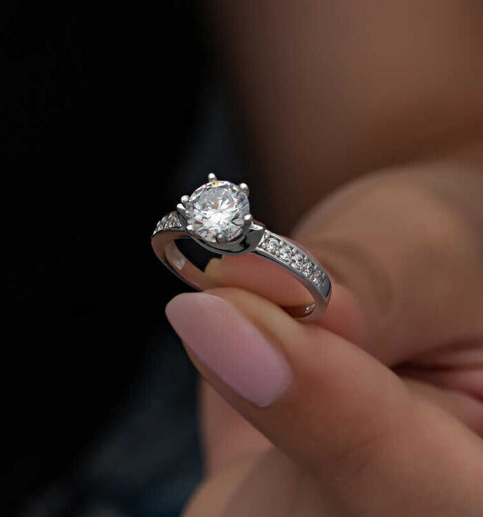 Silver Solitaire Women's Ring